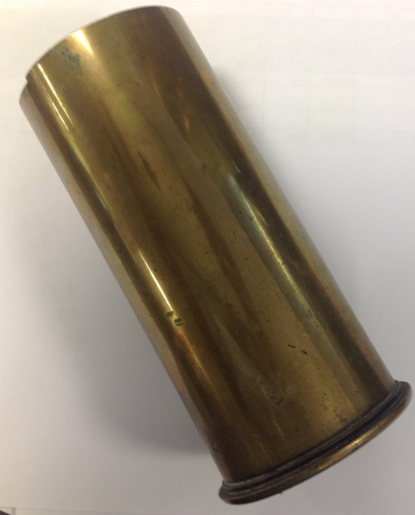 WW1 British 6 Pounder 1917 Dated Empty Brass Shell Case .